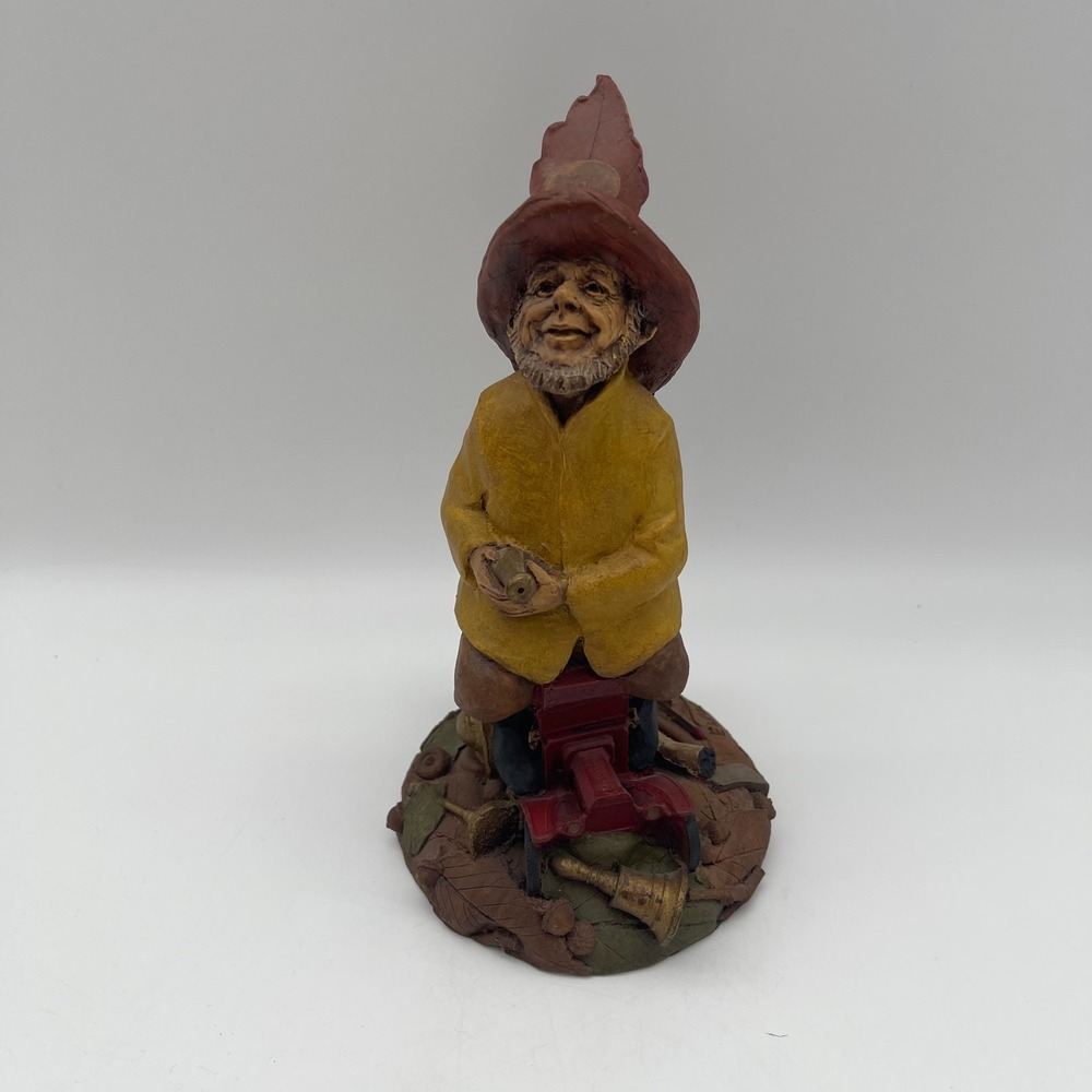 Tom Clark Gnome Elmo Fire Truck Figurine Cairn Studio 1987 COA Signed